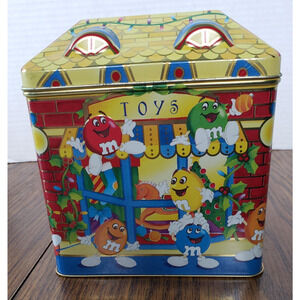 M&M's Candy Christmas Village Series #3 "Toy Shop" Tin Canister 1996